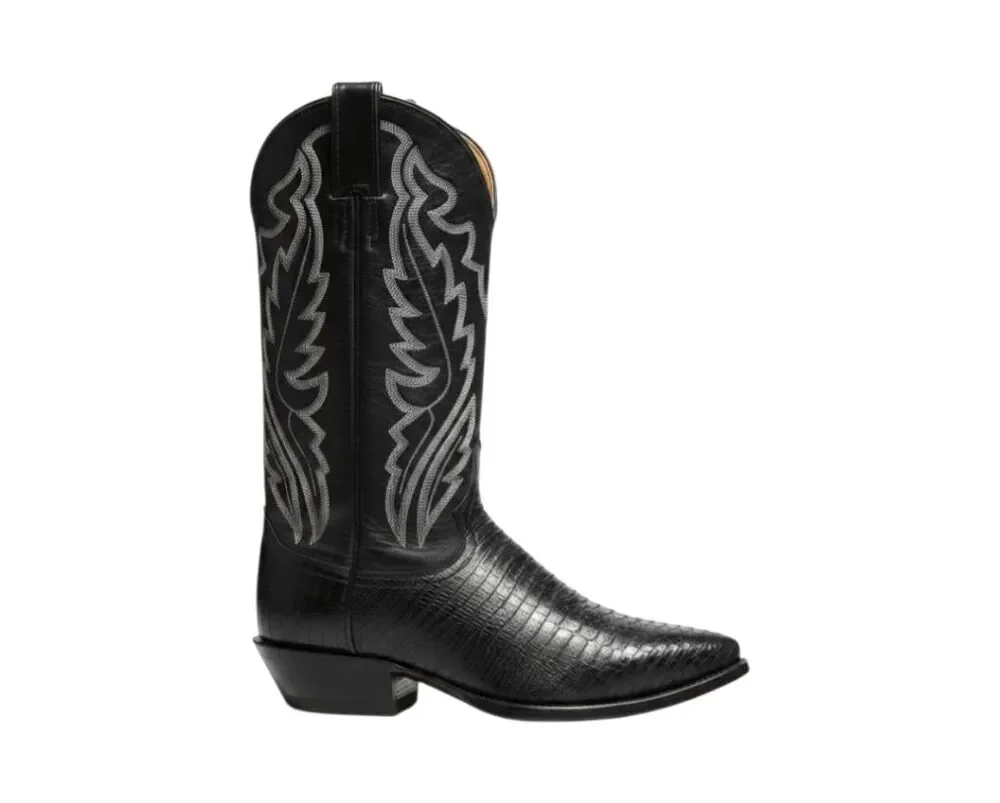 JUSTIN BOOTS Black Lizard Western Boots Size 9.5D